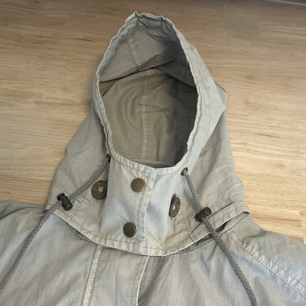 G.H. Bass & Co. Utility Jacket Raincoat Women Large Removable Hood Tan USA - Picture 5 of 13